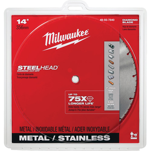 Milwaukee 49-93-7840 Steelhead Cut-Off Diamond Circular Saw Blade, 14"