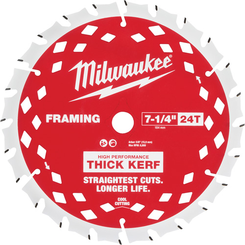 Milwaukee 48-40-2740 Thick Kerf Framing Circular Saw Blade - 25-Pack, 7-1/4", 24 Teeth, Wood Use