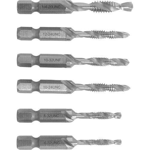 Greenlee DTAPKIT 6-32 to 1/4-20 Drill Tap Set, 6 Pieces