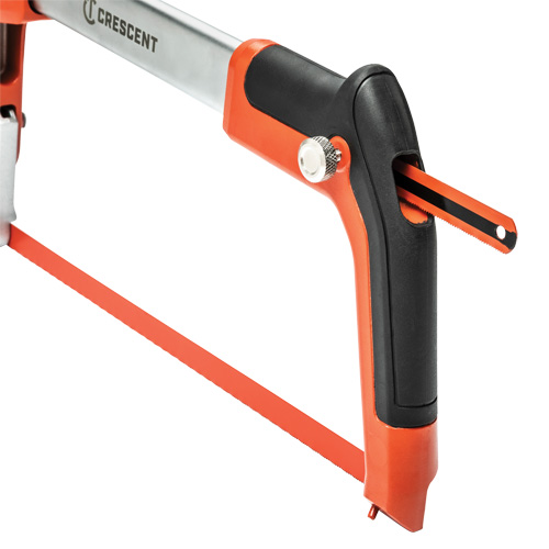 Crescent CTHACK Scie &agrave; m&eacute;taux &agrave; tension rapide avec poign&eacute;e &agrave; double mat&eacute;riau, 12", Prise Ergonomique