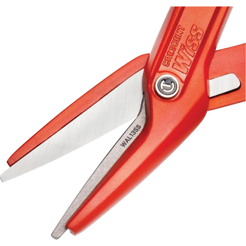 Crescent WAL13SS 13" Serrated Aluminum Tinner Snip with Dipped Handle, 3" Cut Length, Straight Cut