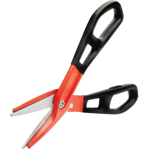 Crescent WAL13SS 13" Serrated Aluminum Tinner Snip with Dipped Handle, 3" Cut Length, Straight Cut