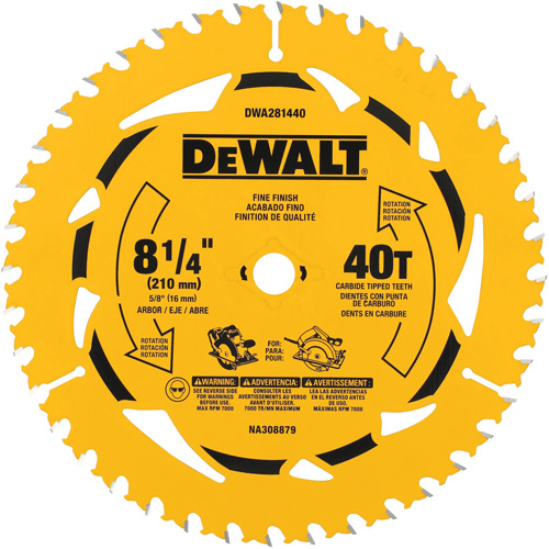DEWALT DWA281440 Cross Cutting Circular Saw Blade, 8-1/4", 40 Teeth, Wood Use
