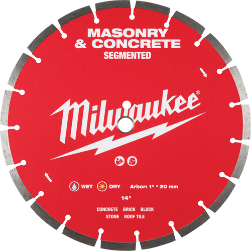 Milwaukee 49-93-9314 Segmented Masonry & Concrete Diamond Blade, 14", Stone/Concrete/Brick/Tile Use