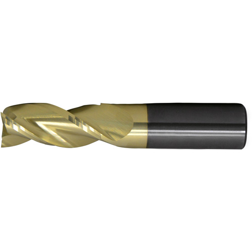 Walter Surface Technologies C72366 CLEVELAND CEM-AM3-ZN Square End Stub End Mill for Aluminum, 3/4" Dia., 3"/76.2 mm L, 3 Flutes, 3/4" Shank, Carbide