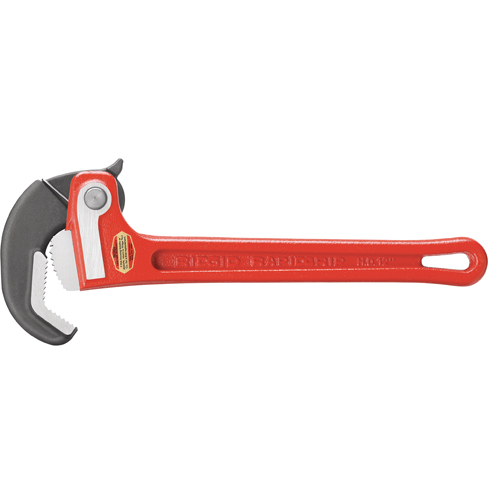 Ridgid 10348 Cl&eacute; &agrave; tuyau RapidGrip, Cap des m&acirc;choires 1", Longueur 10"