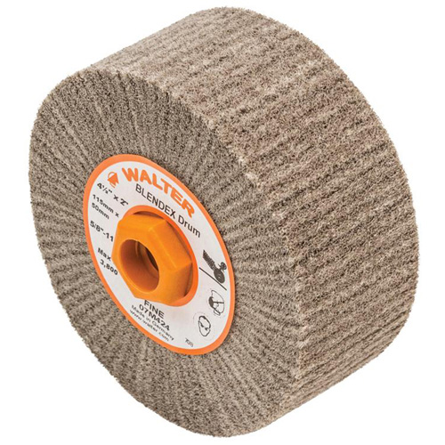 Walter Technologies Pour Surface 07M424 Tambour de conditionnement de surface Blendex, 4-1/2" dia. x 2" la, 5/8"-11 Arbre, Grain Fin