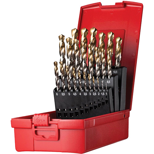 Dormer 5967689 Jeu de forets s&eacute;rie courte combin&eacute;s robustes, 25 morceaux, Acier rapide