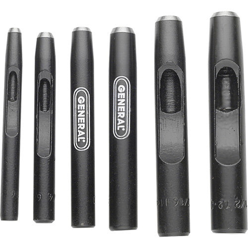 General Tools 1280ST Hollow Steel Punch Set, 6 Pieces