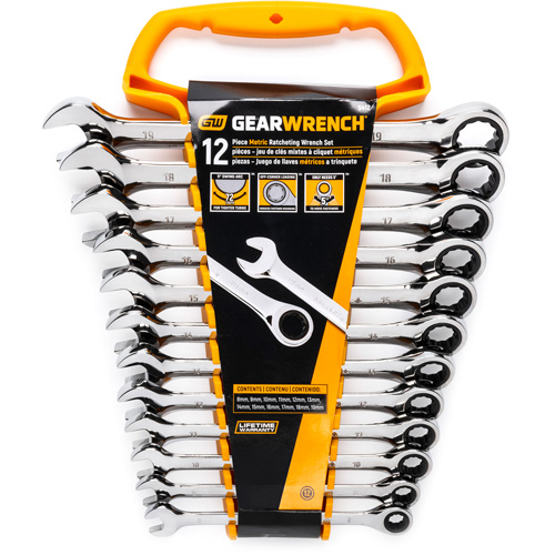 Gearwrench 9412 Jeu de cl&eacute;s, Combinaison, 12 morceaux, M&eacute;trique