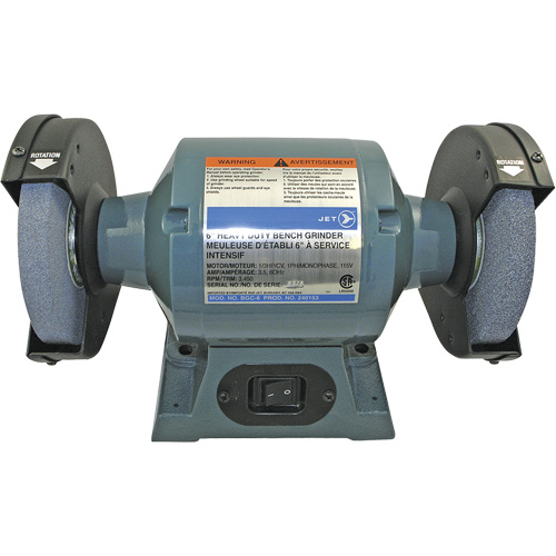 JET 240153 BGC-6 Heavy-Duty Bench Grinder, 6" Wheel Diameter, 1/3 HP