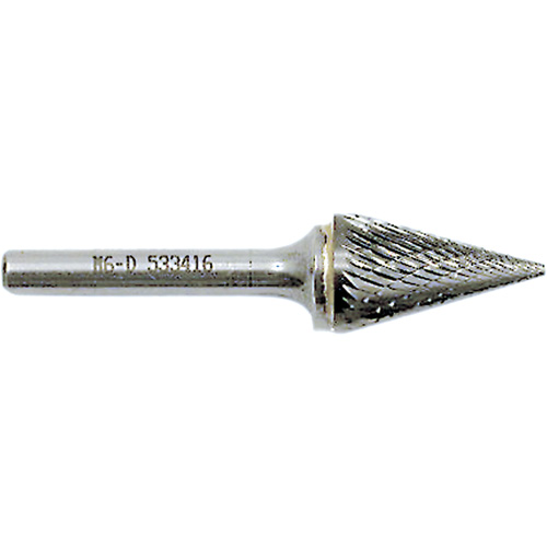 JET 533415 Cone Point Burr, 1/2" Dia., 1/4" Shank, 7/8" Depth of Cut