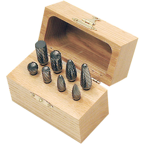 JET 533904 Jeu de fraises au carbure CBK-8 dans un coffret en bois, 8 morcea