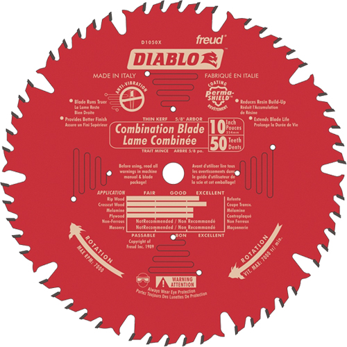 FREUD Contractor Saw Blades Diablo® Combination Saw Blades TDX905 (D1050X) Shop Circular Saw