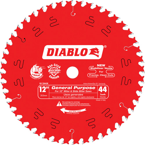 Diablo D1244X Lames de scie - Usage universel, 12", 44 dents, Pour Bois