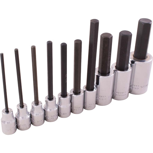 Gray Tools 25610 SAE Hex Head Socket Set, Hex, 1/2"/3/8" Drive, 10 Pcs