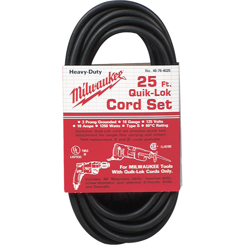 Milwaukee 48-76-4025 Cordon 3 fils 25' Quik-Lok