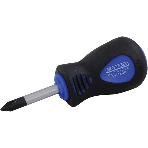 Gray Tools 50101A Tournevis court, #1, 3-1/4" l, Prise Coussin&eacute;e