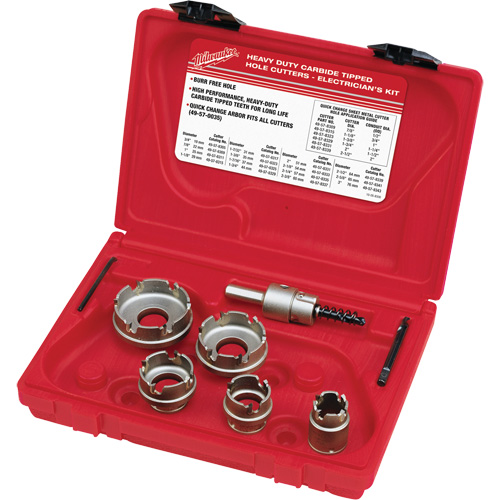 Milwaukee 49-22-8310 Trousse de fraises au carbure pour les m&eacute;taux en feuilles pour les &eacute;lectriciens, 7 morceaux