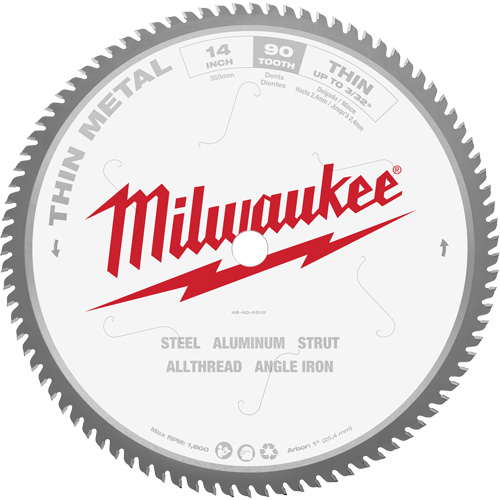 Milwaukee 48-40-4510 Endurance&reg; Circular Saw Blade, 14", 90 Teeth, Metal Use
