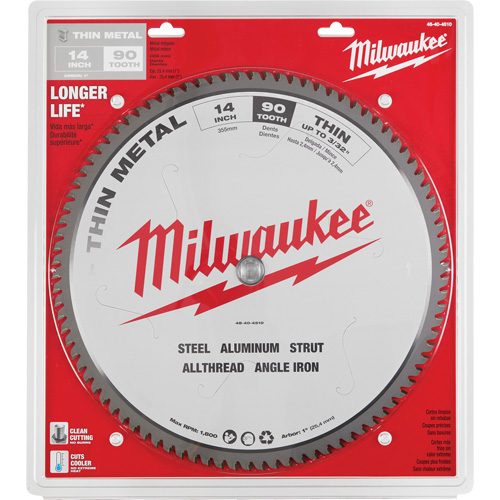 Milwaukee 48-40-4510 Endurance&reg; Circular Saw Blade, 14", 90 Teeth, Metal Use