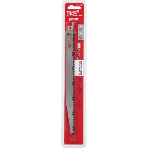 Milwaukee 48-00-1301 Lames de scie alternative Sawzall pour l'&eacute;lagage, Bim&eacute;tal, 5 Dents par pouce, 9" lo x 3/4" la