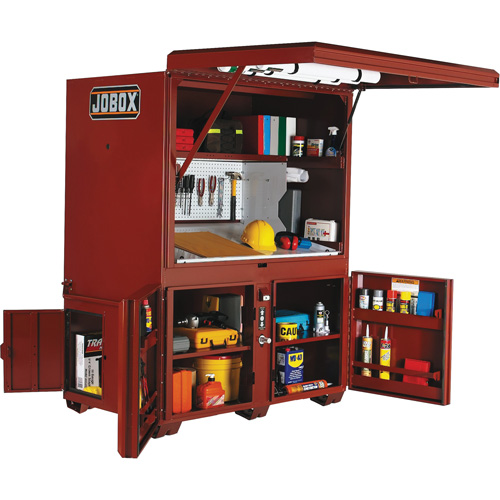 Jobox By Crescent 1-674990 Field Office Jobsite Box, 63" W x 42" D x 80" H, Steel, Red