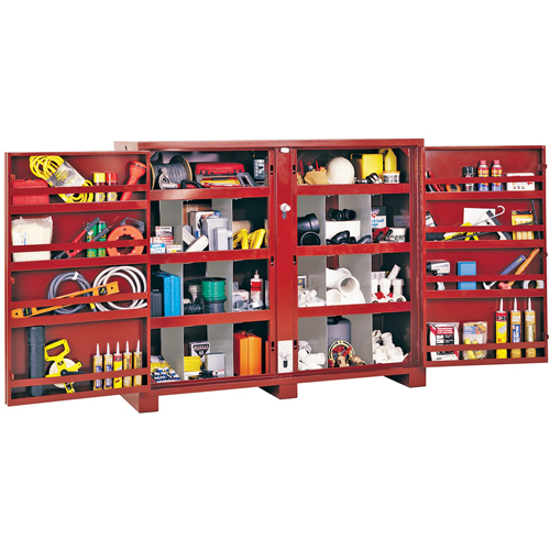 Jobox By Crescent 1-693990 Armoire &agrave; tablettes Jobsite, Acier, 49 pi³, Rouge