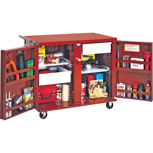 Jobox By Crescent 675996 Rolling Work Bench, 43-7/8" W x 40-1/2" H x 26-7/8" D, 21.7 Cubic Feet Capacity