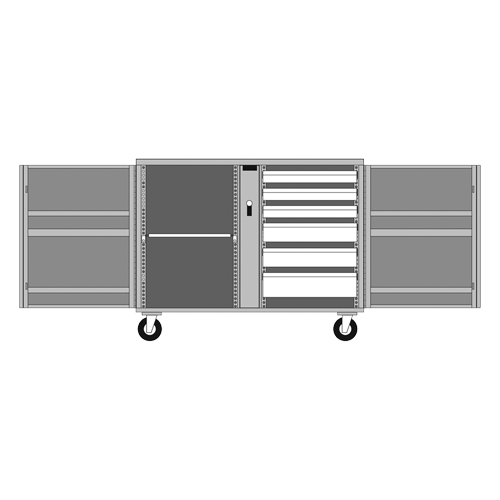 Jobox By Crescent 678990 &eacute;tabli roulant, 49-7/8" la x 40-5/8" h x 26-7/8" p, Capacit&eacute; de 24,6 pi³