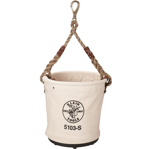 Klein Tools 5103S Bucket Tool Pouch, 12" L x 12" W x 12" H, Canvas, Beige