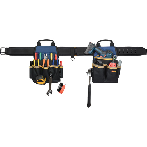 Kuny's EL1609 20 Pocket Tool Belt Combo, Polyester, Black