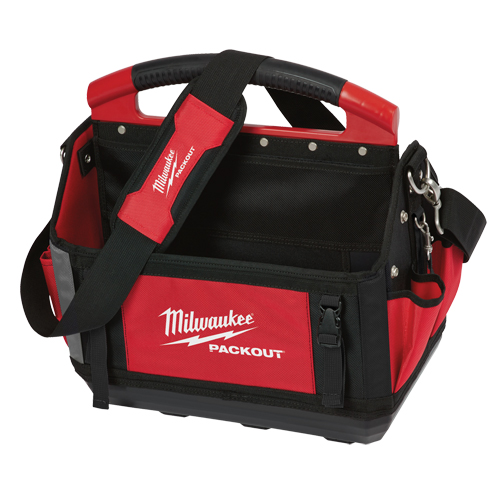 Milwaukee 48-22-8315 Packout Tote, Ballistic Nylon, 31 Pockets, Black/Red