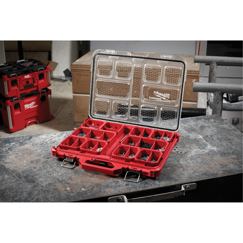 Milwaukee 48-22-8431 Organisateur profil&eacute; Packout, 19-3/4" x 16-2/5" x 2-1/2", Noir/Rouge