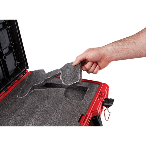 Milwaukee 48-22-8450 Packout Tool Case with Customizable Insert, 20-7/10" x 15-1/5" x 6-1/5", Black/Red