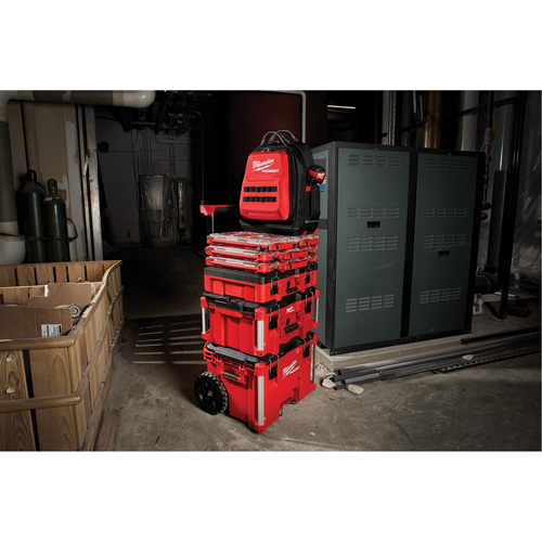 Milwaukee 48-22-8301 Packout Backpack, 15-3/4" L x 11-4/5" W, Black/Red, Ballistic