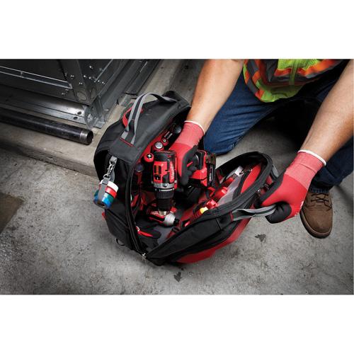 Milwaukee 48-22-8301 Packout Backpack, 15-3/4" L x 11-4/5" W, Black/Red, Ballistic