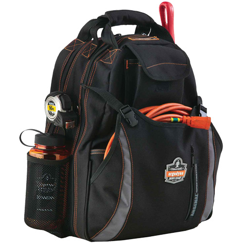Ergodyne 13743 Arsenal&reg; 5843 Tool Backpack, 13-1/2" L x 8-1/2" W, Black, Polyester