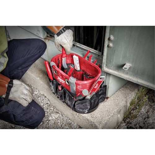 Milwaukee 48-22-8275 Sac ovale utilitaire, Nylon balistique, 24 pochettes, Noir/Rouge