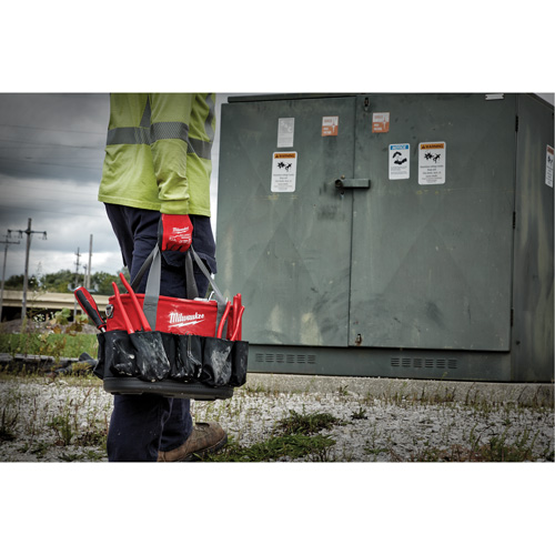 Milwaukee 48-22-8275 Sac ovale utilitaire, Nylon balistique, 24 pochettes, Noir/Rouge