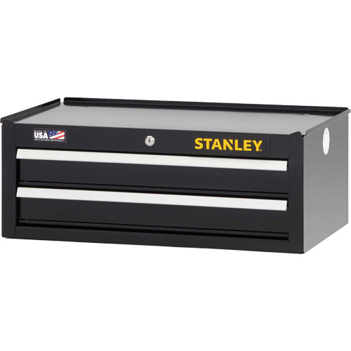 Stanley Tools STST22625BK 300 Series Middle Tool Chest, 26" W, 2 Drawers, Black