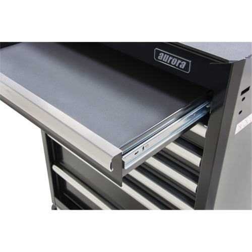 Aurora Tools TER065 Industrial Tool Cart, 7 Drawers, 27" W x 18-3/4" D x 39" H, Black