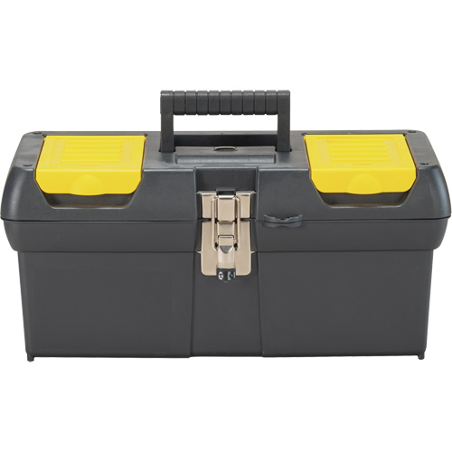 Stanley Tools 016013R Coffre &agrave; outils avec plateau de s&eacute;rie 2000, 16" la x 7-1/10" p x 8-1/10" h, Noir/Jaune