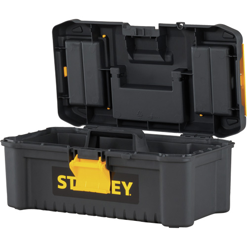 Stanley Tools STST13331 Coffre &agrave; outils avec plateau Essential, 12-1/2" la x 7-3/8" p x 5-1/8" h, Noir/Jaune