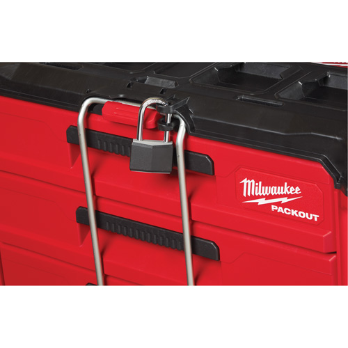 Milwaukee 48-22-8443 Boîte &agrave; outils avec 3 tiroirs Packout, 16-1/3" x 14-1/3" x 22-1/5", Noir/Rouge