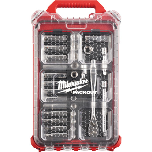 Milwaukee 48-22-9482 Cl&eacute; &agrave; cliquet et jeu de douilles avec organisateur compact &agrave; profil bas Packout, 32 Mcx, Prise de 3/8", Profond