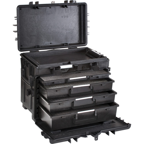 Gray Tools 941012 Coffre &agrave; outils mobile avec tiroirs, 3 tiroirs, 22-4/5" la x 15" p x 18" h, Noir