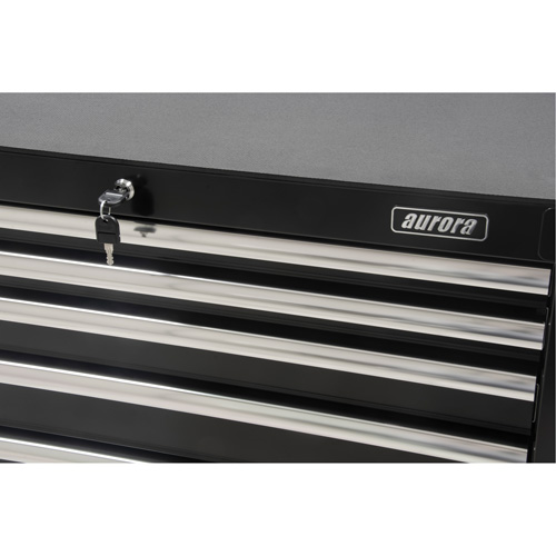 Aurora Tools TER217 Industrial Tool Cart, 6 Drawers, 39" W x 20-4/5" D x 38-1/2" H, Black
