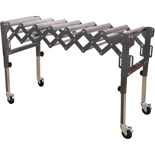 King Canada KRRS-109 Extendable & Flexible Conveyor Roller Tables, 20" W x 52" L, 300 lbs. per lin. Ft. Capacity