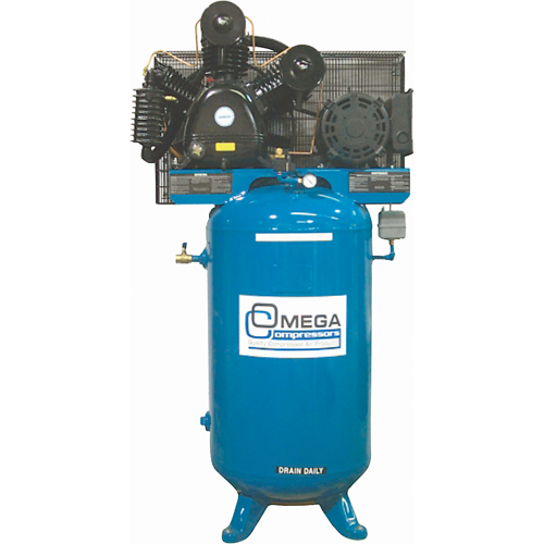 Omega Compressors TK-7580V-05M Industrial Series Air Compressors - Vertical Compressors - Two Stage, 66.6 Gal. (80 US Gal)